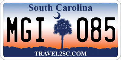 SC license plate MGI085