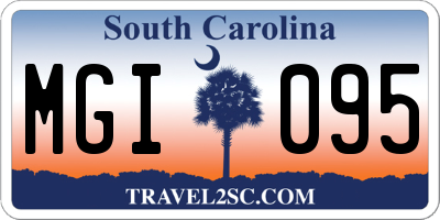 SC license plate MGI095