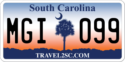 SC license plate MGI099