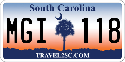 SC license plate MGI118