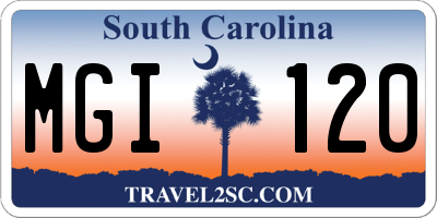 SC license plate MGI120