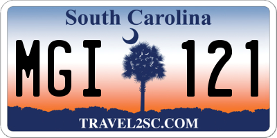 SC license plate MGI121