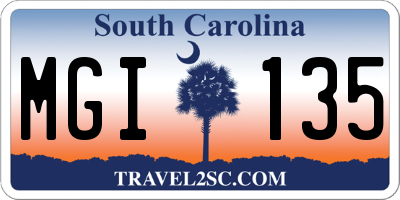 SC license plate MGI135