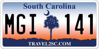 SC license plate MGI141