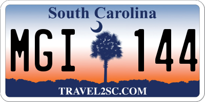 SC license plate MGI144