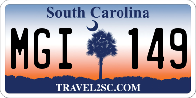SC license plate MGI149