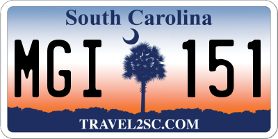 SC license plate MGI151
