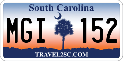 SC license plate MGI152