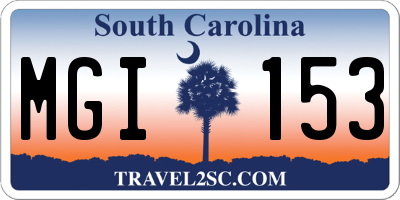 SC license plate MGI153