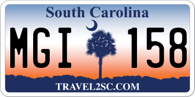 SC license plate MGI158