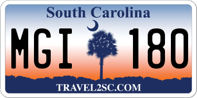 SC license plate MGI180