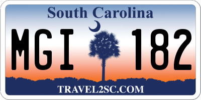 SC license plate MGI182