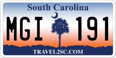 SC license plate MGI191