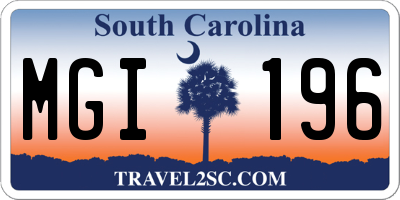 SC license plate MGI196