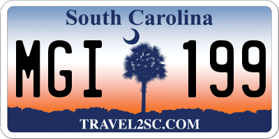 SC license plate MGI199