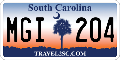 SC license plate MGI204