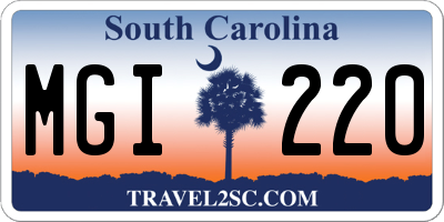 SC license plate MGI220