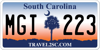 SC license plate MGI223