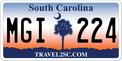 SC license plate MGI224