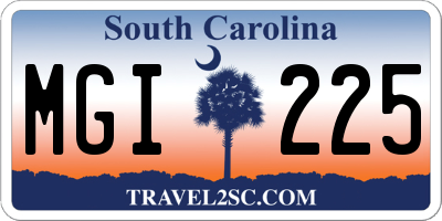 SC license plate MGI225