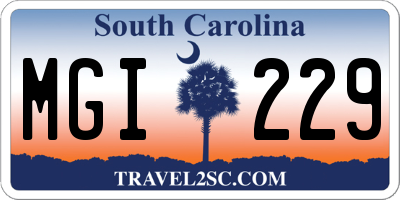 SC license plate MGI229