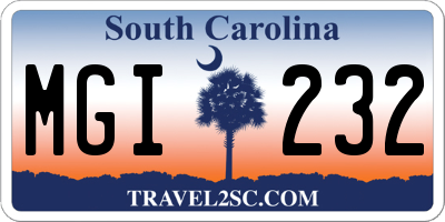 SC license plate MGI232