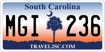 SC license plate MGI236