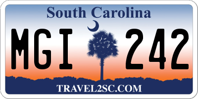 SC license plate MGI242