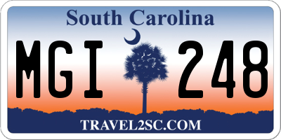 SC license plate MGI248
