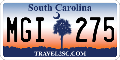 SC license plate MGI275