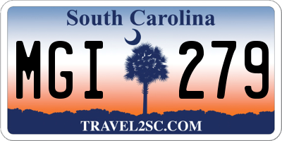 SC license plate MGI279