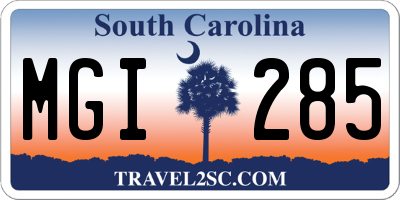SC license plate MGI285