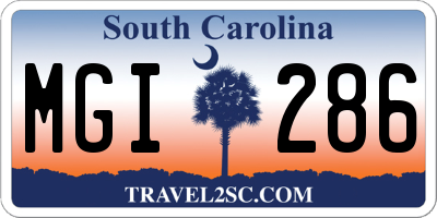 SC license plate MGI286