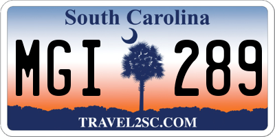 SC license plate MGI289