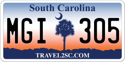 SC license plate MGI305