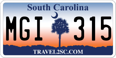 SC license plate MGI315