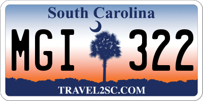 SC license plate MGI322
