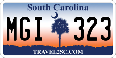 SC license plate MGI323