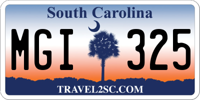 SC license plate MGI325