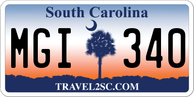 SC license plate MGI340