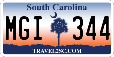 SC license plate MGI344