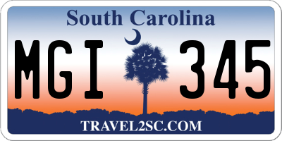 SC license plate MGI345