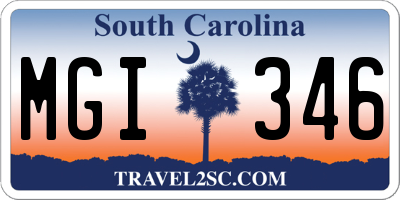 SC license plate MGI346