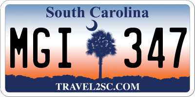 SC license plate MGI347