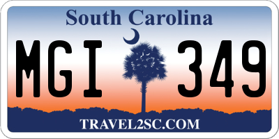 SC license plate MGI349