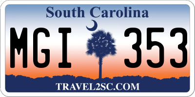 SC license plate MGI353