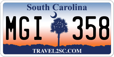 SC license plate MGI358