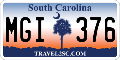 SC license plate MGI376