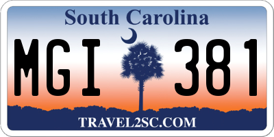 SC license plate MGI381