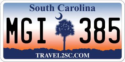 SC license plate MGI385